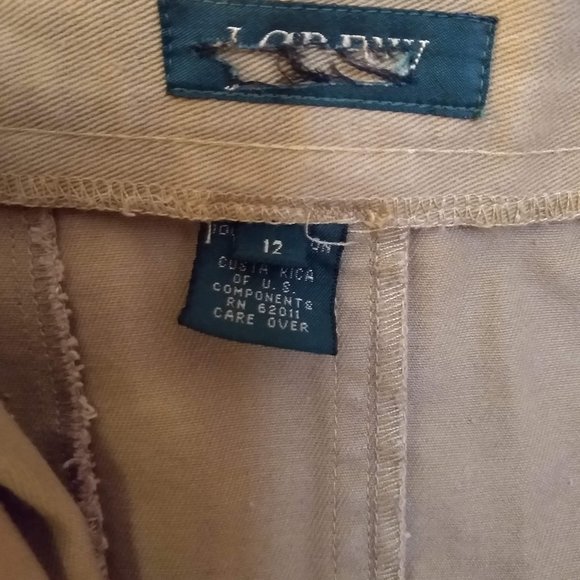 VINTAGE 80s, J Crew, button-fly, Tan Khaki SKIRT, 100% Cotton, Size12, EUC - Picture 4 of 10